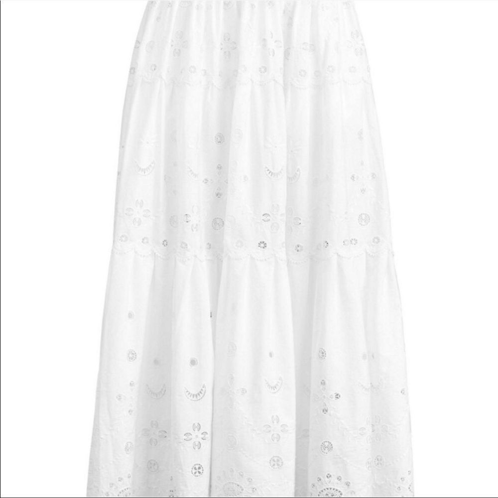POLO RALPH LAUREN TIERED EYELET MAXI SKIRT - Picture 6 of 7